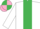 WHITE, emerald green panel, emerald green & pink quartered cap