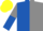 ROYAL BLUE & GREY HALVED, sleeves reversed, yellow cap