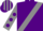 PURPLE, grey sash, grey sleeves, purple spots, grey & purple striped cap