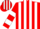 Red and White stripes, hooped sleeves, striped cap