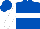 Royal Blue, White hoop and sleeves