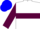 White, Maroon and Blue Emblem, Maroon Hoop on Sleeves, White and Blue Cap