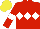 Red, White triple diamond and armlets, Yellow cap