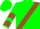 Green, Brown Sash, Brown Chevrons on Sleeves