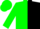 GREEN & BLACK HALVES, green cap