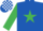 Royal Blue, Emerald Green star and sleeves, Royal Blue and White check cap