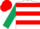 White, Red hoops, Dark Green sleeves, Red cap