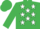 EMERALD GREEN, white stars, emerald green cap