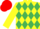 YELLOW & EMERALD GREEN DIAMONDS, yellow sleeves, red cap