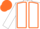 White, Orange seams, Orange cap