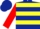 Dark Blue, Yellow hoops, Red sleeves, Dark Blue cap