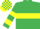 EMERALD GREEN, yellow hoop, hooped sleeves, check cap