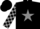 Black, grey star, checked sleeves