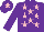 Purple, Pink stars, Purple sleeves, Purple cap, Pink star