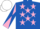 Royal Blue, Pink stars, Pink and Royal Blue diabolo on sleeves, White cap