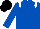 royal blue, white epaulettes, Black cap