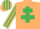 Beige, Emerald Green Cross of Lorraine, striped sleeves and cap