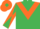 Emerald Green, Orange chevron, diabolo on sleeves, Orange cap, Emerald Green diamond