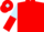 Red, Light Blue and Red halved sleeves, Red cap, Light Blue diamond