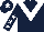 Dark Blue, White chevron, Dark Blue sleeves, White stars, Dark Blue cap, White star