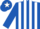 ROYAL BLUE & WHITE STRIPES, royal blue sleeves, white star on cap