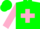 Hunter Green, Pink Cross, Pink Bars on Sleeves, Green Cap