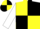 Yellow and Black (quartered), White sleeves