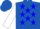 Royal blue, white stars, blue stars on white sleeves, royal blue cap