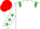 White, Emerald Green epaulets and stars on sleeves, Red cap