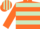 Orange, Light Green hoops, striped cap