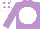 MAUVE, white disc, white cap, mauve spots