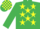 EMERALD GREEN, yellow stars, emerald green sleeves, check cap