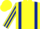 Yellow, Dark Blue braces, striped sleeves