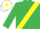 EMERALD GREEN, yellow sash, white cap, yellow star