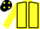 Yellow, Black seams, Black cap, Yellow spots