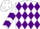 WHITE, Green Purple Diamonds Purple Chevrons On Slvs