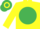 YELLOW, emerald green disc, hooped cap
