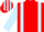 RED, light blue braces & sleeves, striped cap
