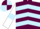 Maroon, Light Blue chevrons, White sleeves, Light Blue armlets, Maroon and Light Blue quartered cap