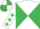 White and Emerald Green diabolo, White sleeves, Emerald Green stars, White and Emerald Green quartered cap