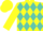 Yellow, Turquoise Diamonds, Yellow Sleeves, Yellow Cap