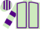 LIGHT GREEN, purple seams, hooped sleeves, striped cap