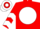 Red, White disc, chevrons on sleeves, hooped cap