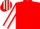 RED, white sleeves, red seams, white & red striped cap
