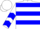 White, Blue Hoops, Blue Chevrons on Sleeves