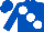 Royal Blue, large White spots