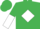 Emerald Green, White diamond, halved sleeves