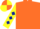 Orange, Yellow sleeves, Dark Blue diamonds, Orange and Yellow quartered cap