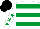 White, Emerald Green hoops, White sleeves, Emerald Green stars, Black cap