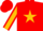 Red, Gold Star, Gold Sleeves, Red Seams